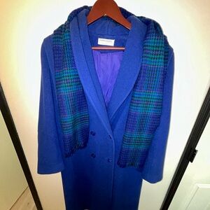 Vintage Royal blue 100% wool coat